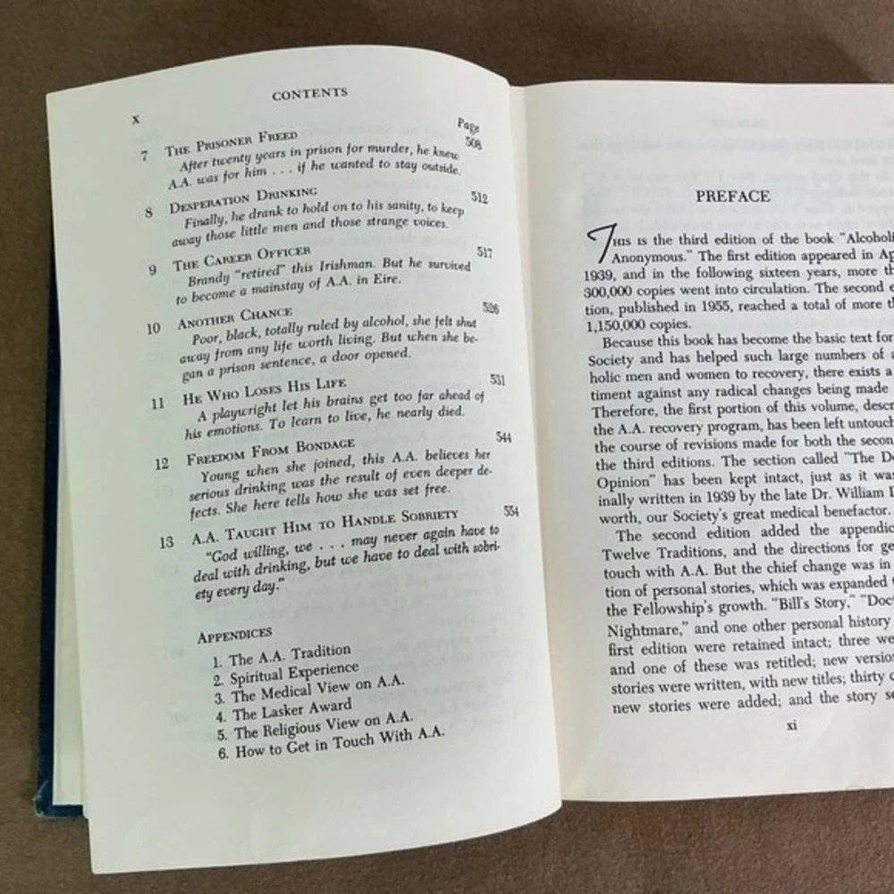 Alcoholics Anonymous Big‎ Book 3rd Edition 20th Printing 1985 Hardcover AA Blue